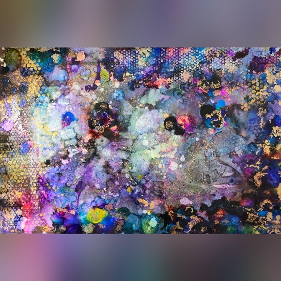 HANDCRAFTED Abstract Colorful Painting HANDMADE & HANDPAINTED Wall Art Decor - Picture 3 of 17